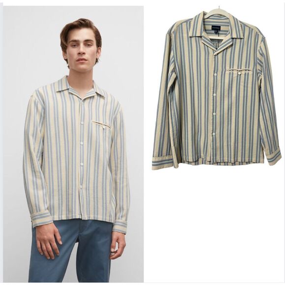 Club Monaco Long-Sleeve Button-Down Shirt. New w Tags !!! Striped Small Men’s - Picture 1 of 13